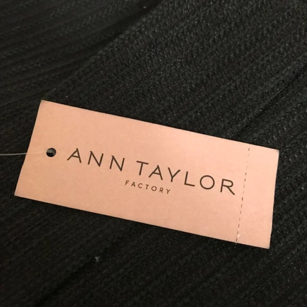 NWT Ann Taylor Factory Women's Black Metallic Pencil Skirt Size 10P